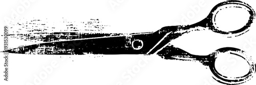 High contrast stencil style open scissors silhouette for design and craft projects