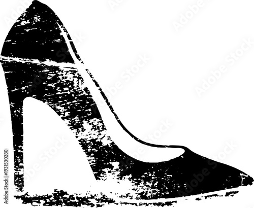 Abstract high heel grunge stencil design for fashion posters