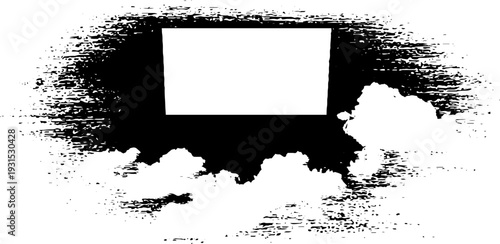 High contrast skylight frame silhouette in stencil style for modern design