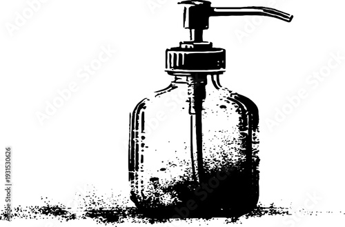 High contrast abstract soap dispenser stencil - design for modern decor