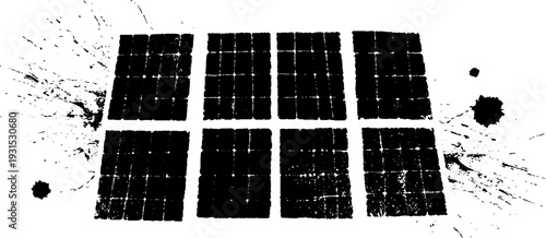 Abstract high contrast solar panel grid stencil design