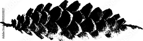 Abstract spruce cone scales stencil for nature inspired design