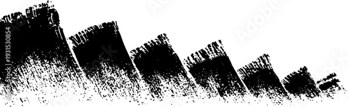 High contrast abstract art with squeegee swipe band stencil design