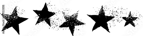 Grunge stencil style star rating icon for design and print