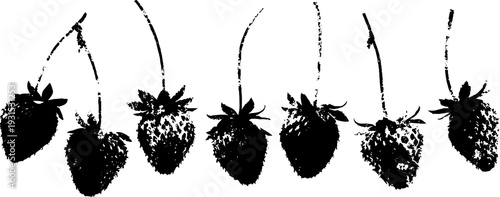 High contrast strawberry silhouette stencil design for creative projects