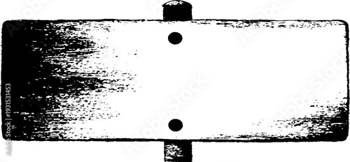 Rustic street sign with rivets in high contrast stencil style for vintage design