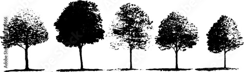 Abstract stencil style tree silhouettes for urban design