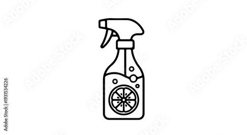 Natural Cleaning Spray Bottle Lemon Icon Vector