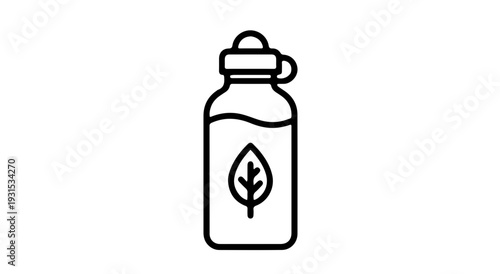 Stainless Steel Reusable Water Bottle Icon Vector