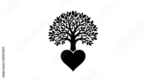 Heart Tree Sustainable Environment Icon Vector