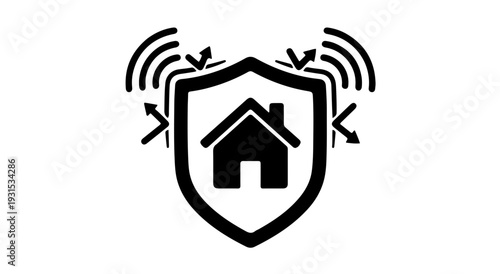 Home Insulation Energy Shield House Icon Vector