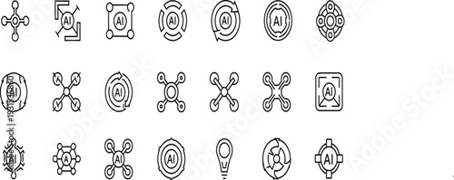 Business vector icon set for corporate and financial concepts