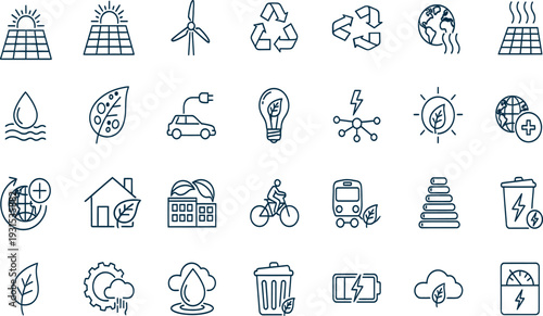 Business vector icon set for companies and finance concepts