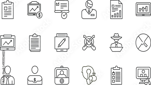 Business vector icon set for corporate and finance concepts