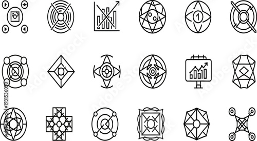 Business vector icon set for corporate and financial concepts