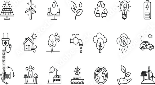 Business vector icon set for companies and finance concepts