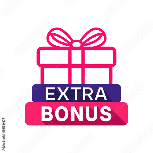 Extra Bonus Gift Box Promotional Offer Icon Design