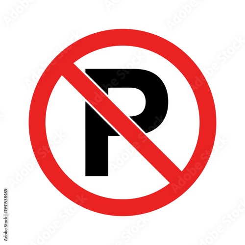 Free Download No parking sign with red circle and diagonal line - GFXLoad