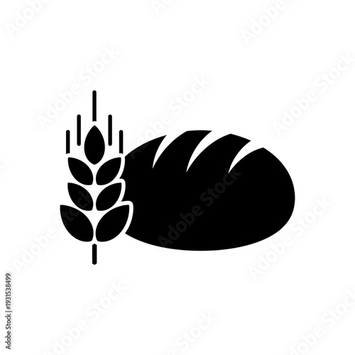 Stylish bread and wheat icon for culinary branding