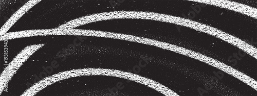 Abstract background with curved white lines and a speckled texture on a dark, gritty surface.