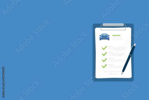 Car Insurance Checklist and Vehicle Agreement Form Illustration	