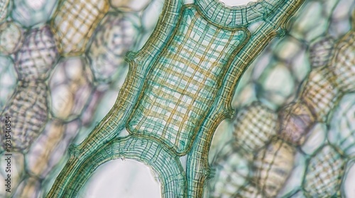 Detailed Plant Cell Wall Structure Under Microscope