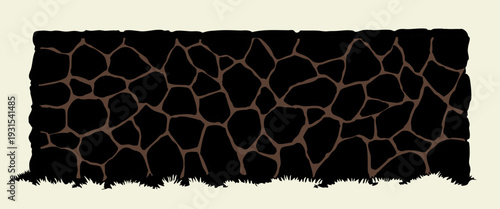 Vector drawing. Old stone wall