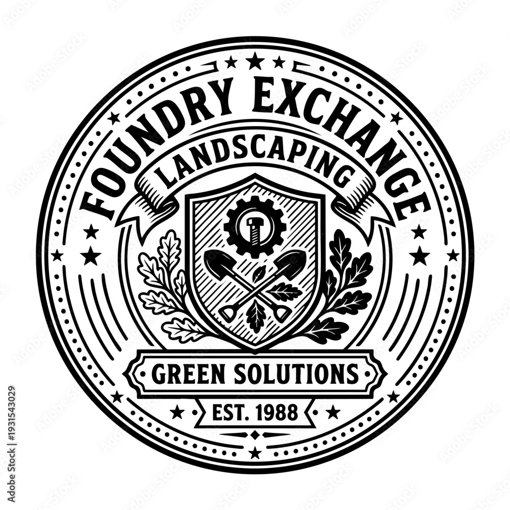 Fototapeta premium Foundry Exchange Landscaping Logo.