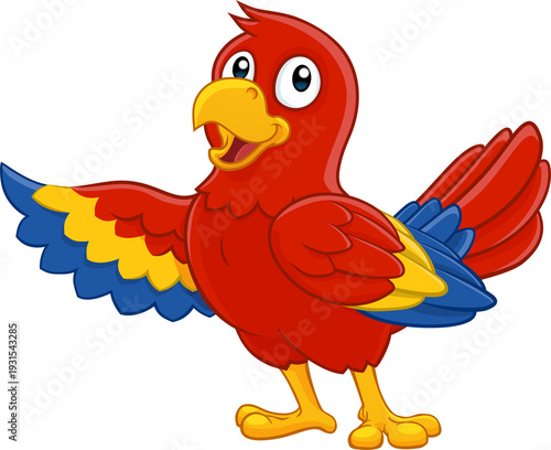 A parrot red macaw bird cut...