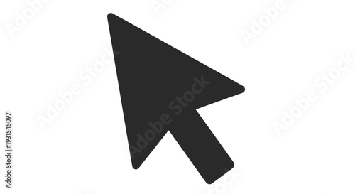 Simple black arrow cursor isolated on a plain white background