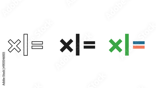 Absolute value symbols in different colors and styles Vector