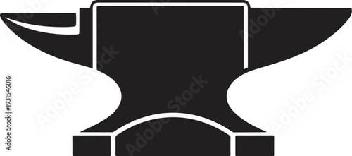Black anvil icon on white background simple design