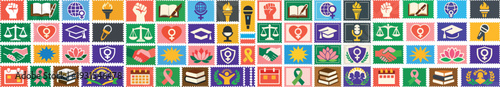 Womens History Month Stamp Set with Empowerment and Achievement Icons