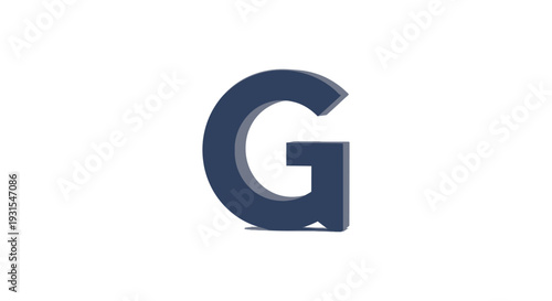 a prominent 3d rendered capital letter g standing upright on a clean white background perfect for initial branding or educational visuals.