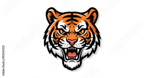tiger head isolated
