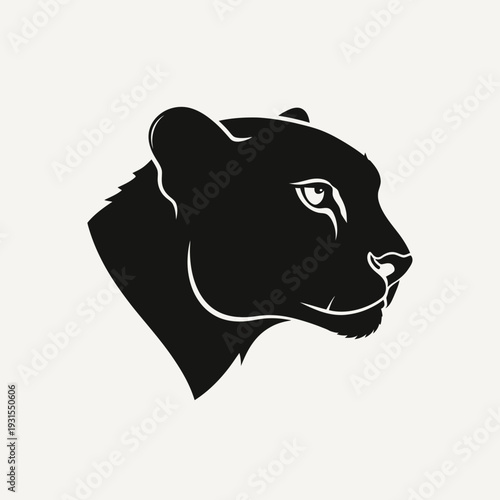 Black Panther Head Silhouette, Wild Cat Profile, Vector Art, Tribal Style