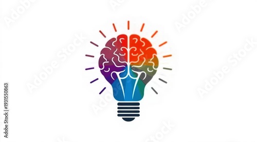 Wallpaper Mural A creative video showcasing a colorful lightbulb with a brain inside Torontodigital.ca