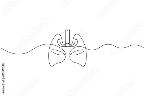 Stomach continuous one line drawing minimalist medical icon on white background
