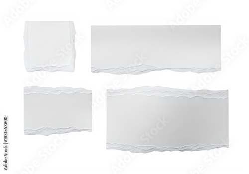 Wallpaper Mural Torn white paper pieces isolated on transparent background Torontodigital.ca