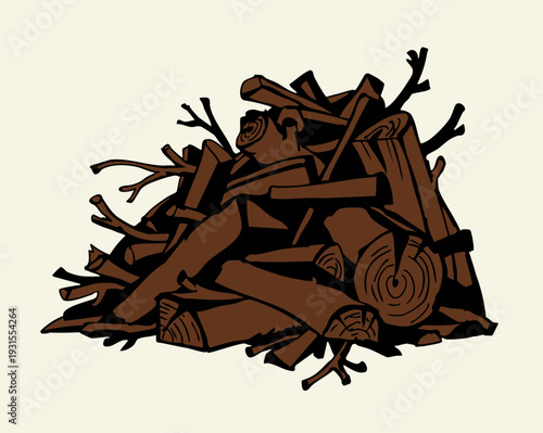 Vector drawing. A bunch of branches.