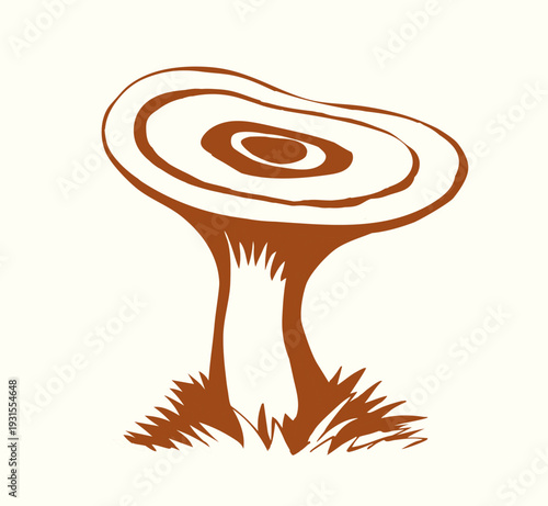 Vector drawing. Saffron milk cap mushroom