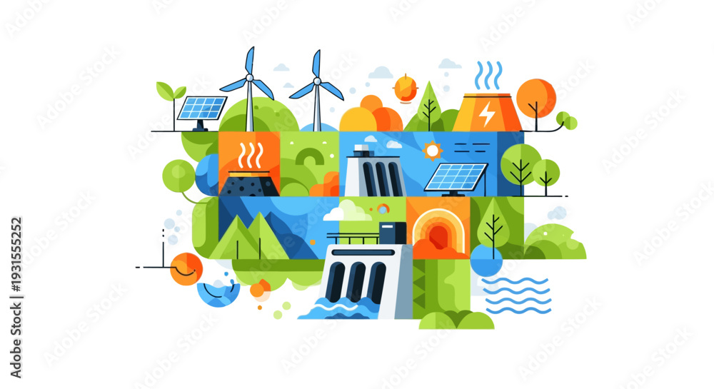 Fototapeta premium Set of eco-friendly sustainable living icons vector