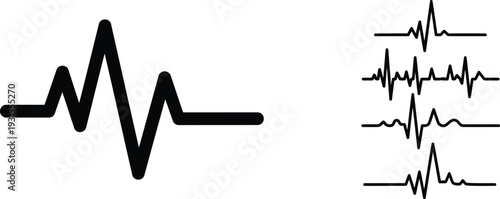 Medical heartbeat and electrocardiogram waveforms for health monitoring systems