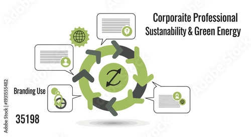 Vector icon set for corporate sustainability and green energy