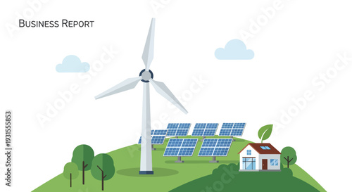 Vector illustration of renewable energy sources