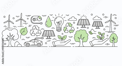 Set of eco-friendly icons vector
