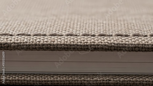 Close up of textured fabric with stitching and layered design detail