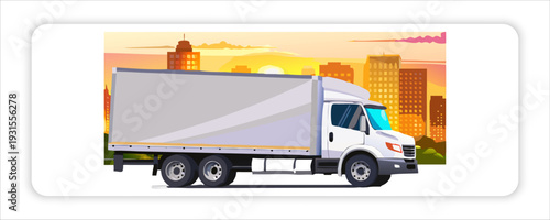 Modern Realistic Delivery Truck Vector Illustration with Futuristic Design, Fast Shipping Service Branding, 
24/7 Customer Support Banner Concept for Logistics and Courier Company Promotion