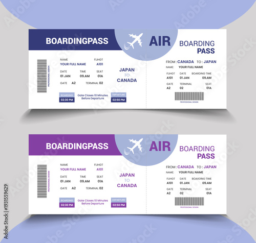 boarding pass air design concept clean modern design