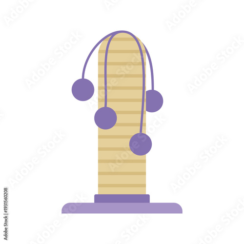 Colorful Flat Illustration Set of Cat Trees and Scratching Towers